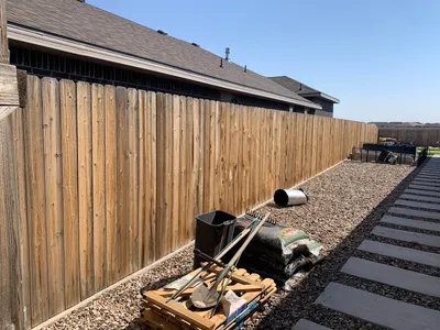 Custom wood fence installation